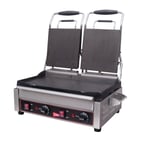 image of Cecilware® Pro SG2LF 23" Double Sandwich Panini Grill w/ Cast Iron Smooth Plates, 240V