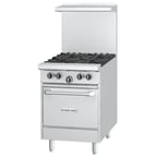 image of Garland US Range G24-4L 24" Gas Restaurant Range w/ (4) Open Burners, (1) Space Saver Oven, 164.000 BTU 