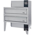 image of Garland US Range G56PT/B 63" Double Air Deck Gas Pizza Oven with Bottom and Top Mounted, 160.000 BTU