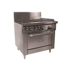image of Garland US Range GFE36-4G12R 36" Gas Range w/ (4) Open Burners, 12" Griddle, Electric Spark Ignition, (1) Standard Oven, 160.000 BTU 