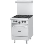 image of Garland US Range U24-4L 24" Gas Restaurant Range w/ (4) Open Burners, (1) Space Saver Oven, 132.000 BTU