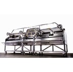 image of Grillworks INFIERNO X166 166" Wood Fired & Charcoal Parrilla Grill w/ (4) Adjustable Grills