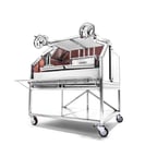 image of Grillworks INFIERNO X66 66" Wood Fired & Charcoal Parrilla Grill w/ (2) Adjustable Grills