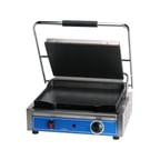 image of Globe GSG1410 19" Single Sandwich Panini Grill w/ 14" x 10" Smooth Plates, 120V