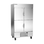 image of Beverage Air HBF44HC-1-HS 47" Two Section Reach-In Freezer w/ 4 Half Solid Doors, Stainless Steel, 44 cu. ft.