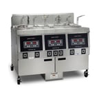 image of Henny Penny OFE323.06 Multiple Battery Electric Fryer w/ 3 Wells, Floor Model, Filter Drain Pan