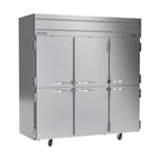 image of Beverage Air HF3HC-1HS 78" Three Section Reach-In Freezer w/ 6 Half Solid Doors, Top Mount, 69 cu. ft.
