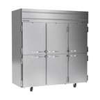 image of Beverage Air HFS3HC-1HS 78" Three Section Reach-In Freezer w/ 6 Half Solid Doors, Top Mount, 69 cu. ft.