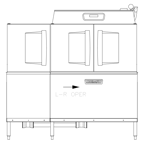image of Hobart CL66-ADV+BUILDUP Conveyor Dishwasher-200 Racks/Hr-High Temp Specify Tank w/Booster