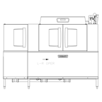 image of Hobart CL86-BAS+BUILDUP 86" Conveyor Dishwasher-340 Racks/Hr-High/Low (convertible) Specify Tank