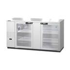 image of Hoshizaki BB69-G-S 69" Two Section Silver 2 Swinging Glass Door Back Bar Cooler, 21.80 cu. ft.