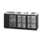 image of Hoshizaki BB80-G 80" Three Section 3 Swinging Glass Door Back Bar Cooler, 26.74 cu. ft.