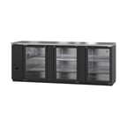 image of Hoshizaki BB95-G 95" Three Section 3 Swinging Glass Door Back Bar Cooler, 32.53 cu. ft.