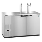 image of Hoshizaki DD59-S Stainless Steel Single/Double Tap Kegerator Beer Dispenser, Two 1/2 Keg