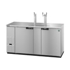 image of Hoshizaki DD69-S Stainless Steel Single/Double Tap Kegerator Beer Dispenser, 3x1/2 Keg Capacity