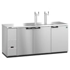 image of Hoshizaki DD80-S Stainless Steel Double Tap Kegerator Beer Dispenser -4 x1/2 Keg Capacity