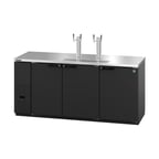 image of Hoshizaki DD80 Black Double Tap Kegerator Beer Dispenser - Four 1/2 Keg Capacity