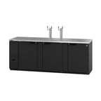 image of Hoshizaki DD95 Black Double Tap Kegerator Beer Dispenser - 5 x 1/2 Keg Capacity
