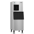 image of Hoshizaki F-801MWJ/B-300SF Water Cooled Flake 680 lb Ice Machine with Bin, 300 lb Storage