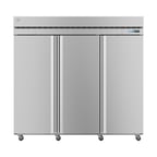 image of Hoshizaki F3A-FS 82" Three Section Reach-In Freezer w/ 3 Solid Doors, Top Mount, 79 cu. ft.