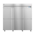 image of Hoshizaki F3A-HS 82" Three Section Reach-In Freezer w/ 6 Half Solid Doors, Top Mount, 79 cu. ft.