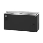 image of Hoshizaki CC65 65" Two Section Black Horizontal Bottle Cooler, 19.6 cu. ft.