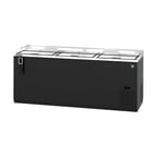image of Hoshizaki CC80 80" Three Section Black Horizontal Bottle Cooler, 24.67 cu. ft.