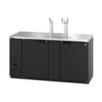 image of Hoshizaki DD69 Black Single/Double Tap Kegerator Beer Dispenser - 3 x 1/2 Keg Capacity