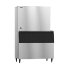 image of Hoshizaki KM-1900SWJ3/B-800SF Water Cooled Crescent 1880 lb Ice Machine with Bin, 800 lb Storage