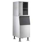 image of Hoshizaki KM-350MAJ/B-300SF Air Cooled Crescent 489 lb Ice Machine with Bin, 300 lb Storage