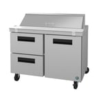 image of Hoshizaki SR48B-12D2 48" Sandwich / Salad Prep Table w/ 2 Drawers & 1 Door, 12 Pans