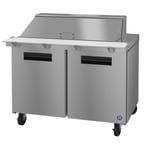image of Hoshizaki SR48B-12M 48" Two Section Mega Top Sandwich / Salad Prep Table w/ 2 Doors, 12 Pans