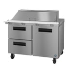 image of Hoshizaki SR48B-18MD2 48" Mega Top Sandwich / Salad Prep Table w/ 2 Drawers & 1 Door, 18 Pans