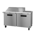 image of Hoshizaki SR60B-18M 60" Two Section Mega Top Sandwich / Salad Prep Table w/ 2 Doors, 18 Pans