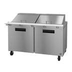 image of Hoshizaki SR60B-24M 60" Two Section Mega Top Sandwich / Salad Prep Table w/ 2 Doors, 24 Pans