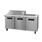 image of Hoshizaki SR72B-18M 72" Mega Top Sandwich / Salad Prep Table w/ 3 Doors, 18 Pans
