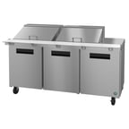 image of Hoshizaki SR72B-24M 72" Mega Top Sandwich / Salad Prep Table w/ 3 Doors, 24 Pans