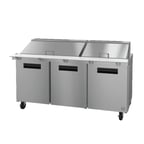 image of Hoshizaki SR72B-30M 72" Mega Top Sandwich / Salad Prep Table w/ 3 Doors, 30 Pans