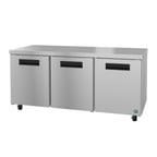image of Hoshizaki UR72B-01 72" 3-Section Undercounter Refrigerator w/ 3 Doors, 18 cu. ft.