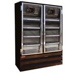 image of Howard-McCray GF48BM-FF-B 52" 2 Glass Door Merchandiser Freezer in Black, 48 cu. ft.