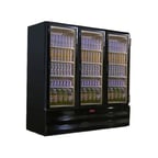 image of Howard-McCray GF65BM-B-FF 78" 3 Glass Door Merchandiser Freezer in Black, 65 cu. ft.