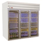 image of Howard-McCray GF75-FF 78" 3 Glass Door Merchandiser Freezer in White, 75 cu. ft.