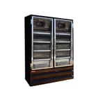 image of Howard-McCray GR48BM-B 52" Two Glass Door Merchandiser Refrigerator in Black, 48 cu. ft.