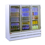 image of Howard-McCray GR75BM 78" Three Glass Door Merchandiser Refrigerator in White, 75 cu. ft.