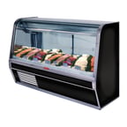 image of Howard-McCray R-CFS32E-6C-S-LED 74" Remote Curved Glass Seafood / Poultry Display Case, 1230 BTU - 3 pans, 34,5 cu. ft. - Stainless Steel