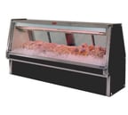 image of Howard-McCray R-CFS34E-10-BE-LED 124" Remote Straight Glass Fish / Poultry Service Case, 2050 BTU - 5 pans, 75 cu. ft. - Black