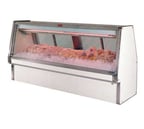 image of Howard-McCray R-CFS34E-6-S-LED 76" Remote Straight Glass Seafood / Poultry Display Case, 1230 BTU - 3 pans, 45 cu. ft. - Stainless Steel