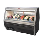 image of Howard-McCray R-CFS35-12-BE-LED 143" Remote Straight Glass Seafood / Poultry Display Case, 2460 BTU - 90 cu. ft. - Black