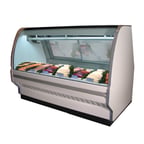 image of Howard-McCray R-CFS40E-6C-S-LED 75-1/2" Remote Curved Glass Fish / Poultry Service Case, 1230 BTU - 3 pans, 37 cu. ft. - Stainless Steel