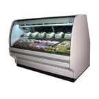 image of Howard-McCray R-CFS40E-8-S-LED 100" Remote Straight Glass Fish / Poultry Service Case, 1640 BTU - 3 pans, 49 cu. ft. - Stainless Steel